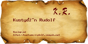 Kustyán Rudolf névjegykártya